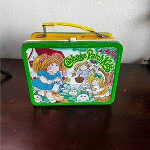 Cabbage Patch Kids Green and Yellow Metal Lunchbox